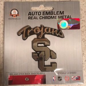 USC Trojans Chrome Metal Auto Emblem